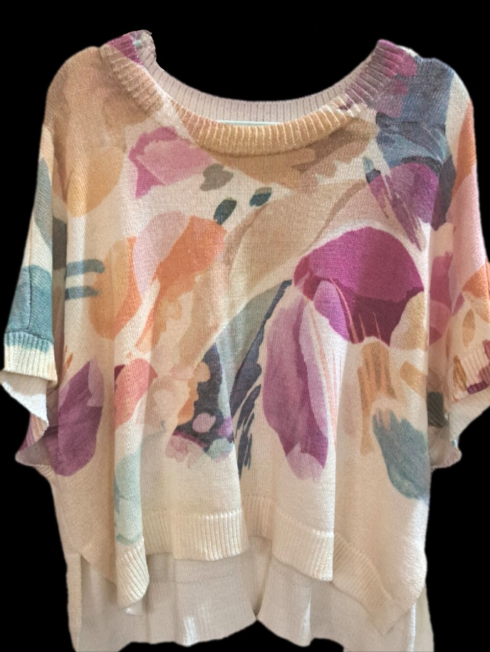 Chico's Colorful Dolman Sleeve Sweater - EUC Size S/M